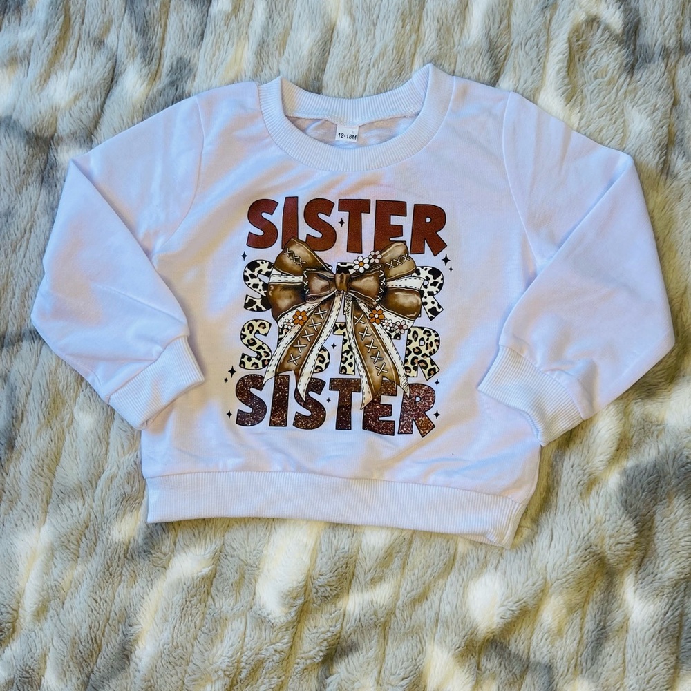 Kids White Sister Sweatshirt